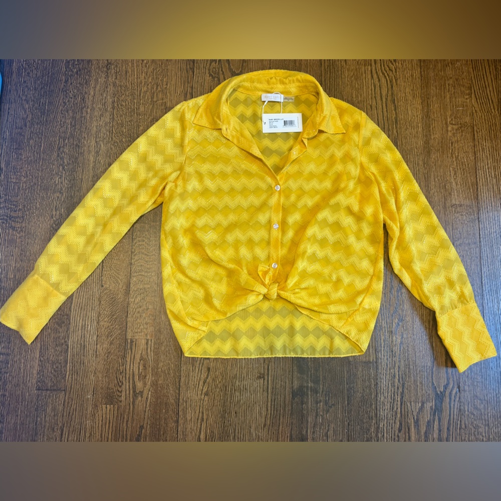 Ramy Brook Yellow Chevron Women's Top